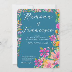Invitación de boda floral acuarela Fall For You