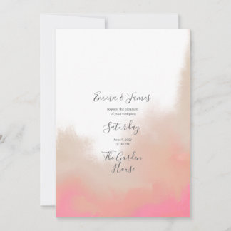 Invitación de boda floral acuarela melocotón