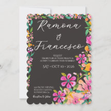 Invitación de boda floral acuarela para enamorarse