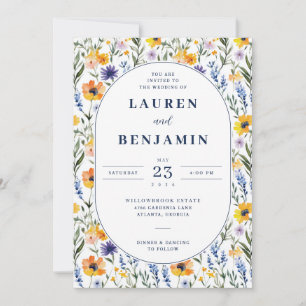 Invitación de Boda Floral Alegre y Caprichosa