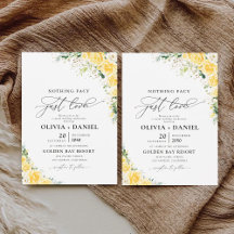 Invitación de boda floral amarilla elegante