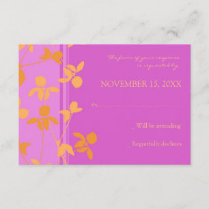Invitación de boda floral anaranjada rosada de