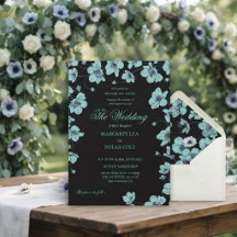 Invitación de boda floral anemona elegante