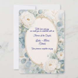 Invitación de boda floral azul cielo