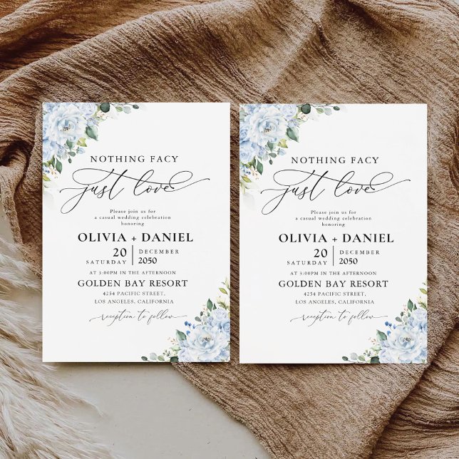Invitación de boda floral azul romántico (Subido por el creador)