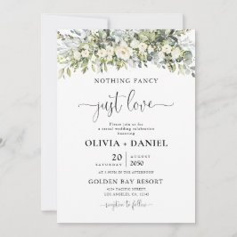Invitación de boda floral blanca