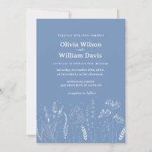 Invitación de boda floral blanca de flores silvest
