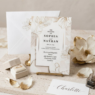 Invitación de Boda Floral Blanca Elegante Person
