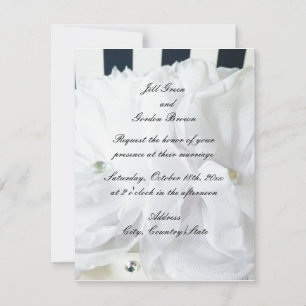 Invitación de boda floral blanca romántica
