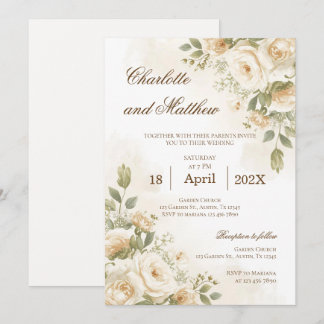 Invitación de boda floral boho
