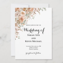 Invitación de boda floral boho