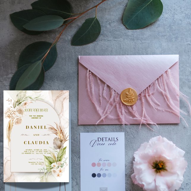 Invitación de boda floral boho (Subido por el creador)