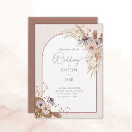 Invitación de boda floral boho