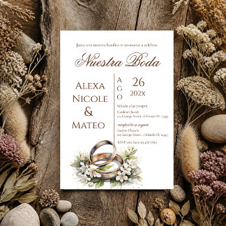 Invitación de boda floral boho
