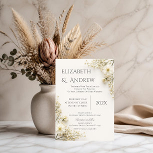 Invitación de boda floral boho