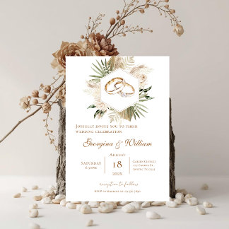 Invitación de boda floral boho