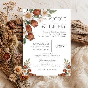 Invitación de boda floral boho