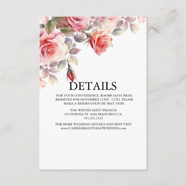 Invitación de Boda Floral Boho Blush (Anverso)