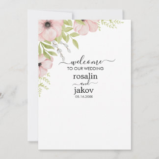 Invitación de boda floral boho blush