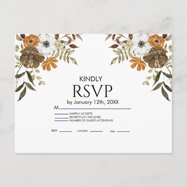 Invitación de boda floral Boho Blush (Anverso)