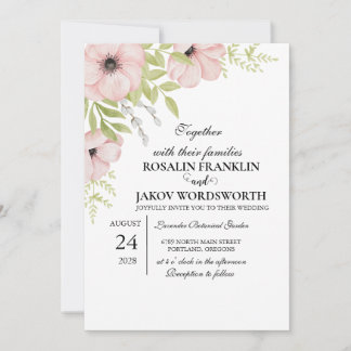 Invitación de boda floral Boho Blush