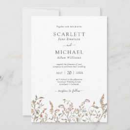 Invitación de boda floral boho chic
