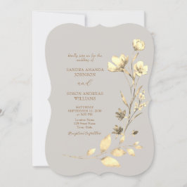 Invitación de boda floral boho de otoño en soporte