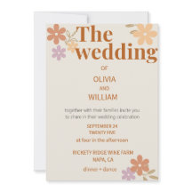 Invitación de boda floral boho elegante