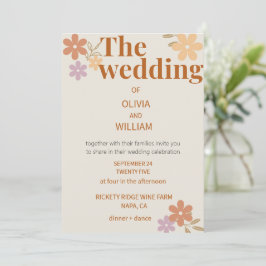 Invitación de boda floral boho elegante