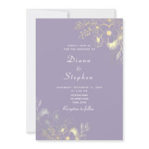 Invitación de boda floral boho lavanda