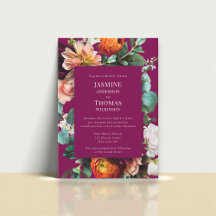 Invitación de boda floral botánica