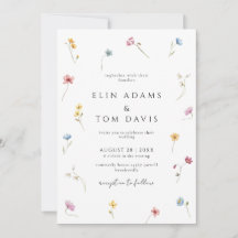 Invitación de boda floral botánica de flor silvest