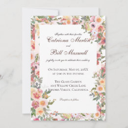 Invitación de boda floral botánica encantadora