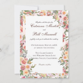 Invitación de boda floral botánica encantadora