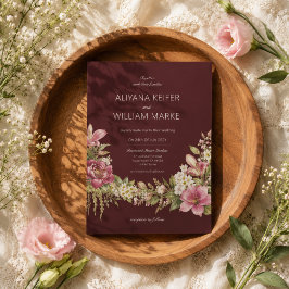 Invitación de Boda Floral Botánica Romántica Borgo