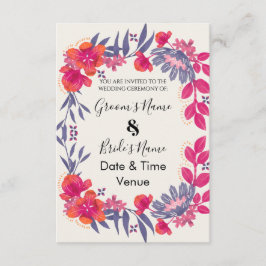 Invitación de boda floral botánica vibrante