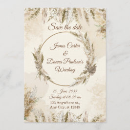 Invitación de boda floral chic – Tarjeta moderna