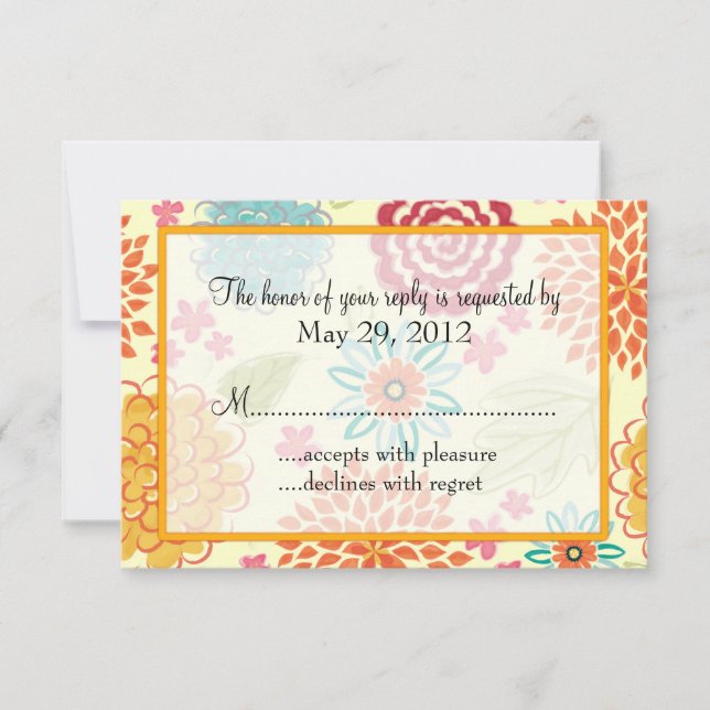 Invitación de boda floral con acuarela (Anverso)