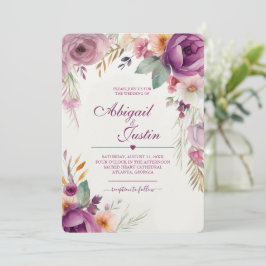 Invitación de Boda Floral con Acuarela