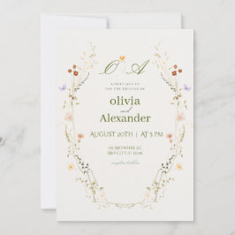 Invitación de Boda Floral con Acuarela de Lujo | E