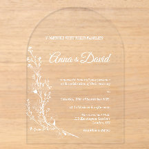 Invitación de boda floral con arco elegante