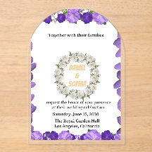 Invitación de boda floral con arco elegante | Acrí