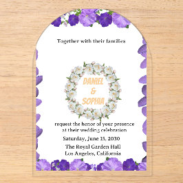 Invitación de boda floral con arco elegante | Acrí