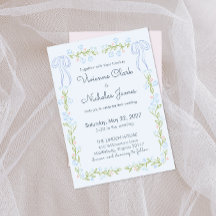 Invitación de boda floral con cinta de jardín past
