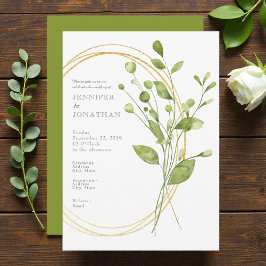 Invitación de boda floral con flores de acuarela v
