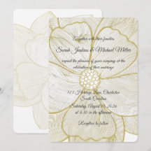 Invitación de Boda Floral con Línea de Oro Elegant
