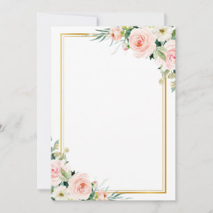 Invitación de boda floral con texto adorable rubor