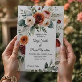 Invitación de boda floral con toque romántico