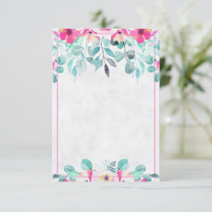 Invitación de boda floral de acuarela rosa primave