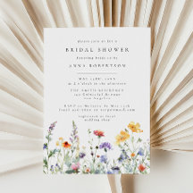 Invitación de boda floral de acuarela vibrante